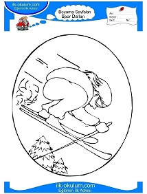 Çocuklar İçin Kayak Boyama Sayfaları 